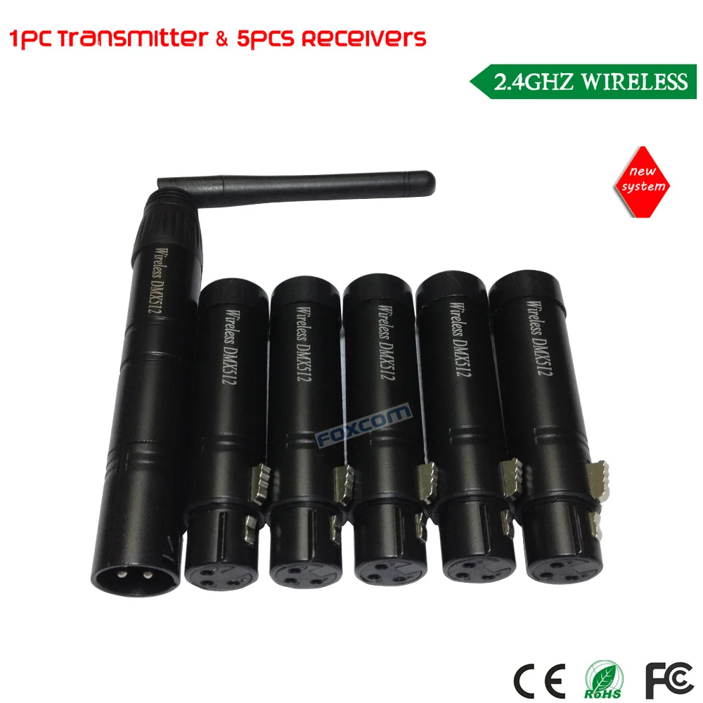 1T5R (Black) Сценический светильник DMX контроллер 2,4G беспроводной DMX512 передатчик и приемник контроллер для сценический светильник ing Effect - Цвет: 1T5R (Black)