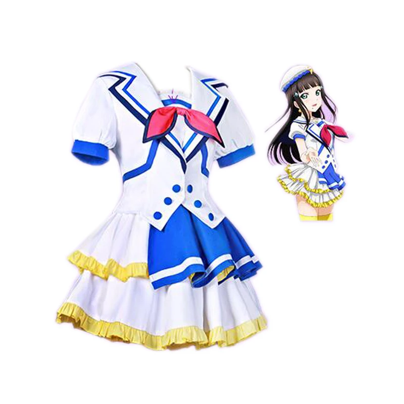 ROLECOS японское аниме Love Live Sunshine карнавальный костюм для девочек Матросская форма
