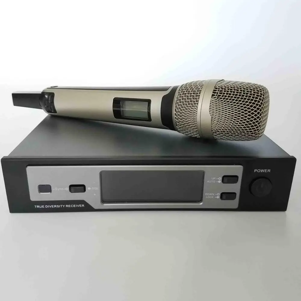 golden handheld Leicozic SKM U9100 Профессиональный цифровой микрофон беспроводной истинный разнесенный микрофон для масштабной производительности skm микрофон - Цвет: golden handheld