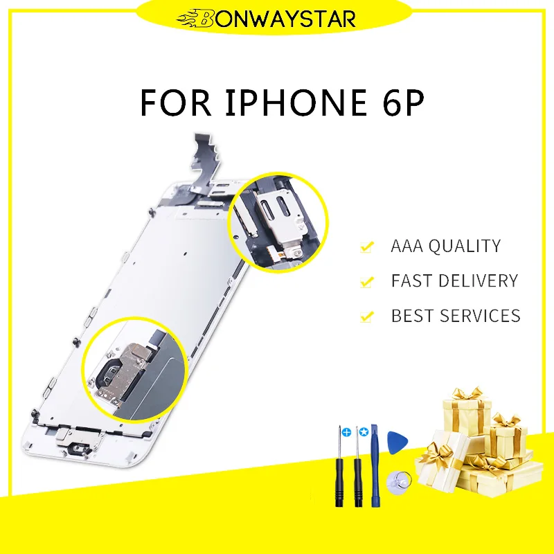ЖК-кодирующий преобразователь сенсорного экрана в сборе Замена для iPhone 6 Plus 6p