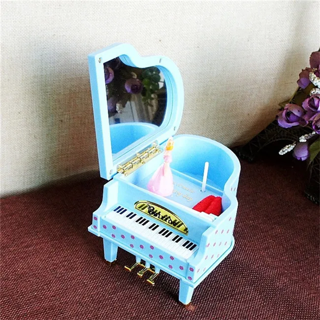 blue Заводная Музыкальная шкатулка для фортепиано, модные милые подарки на день рождения, ручные музыкальные шкатулки для фортепиано, подарок на день рождения, детские игрушки - Цвет: blue