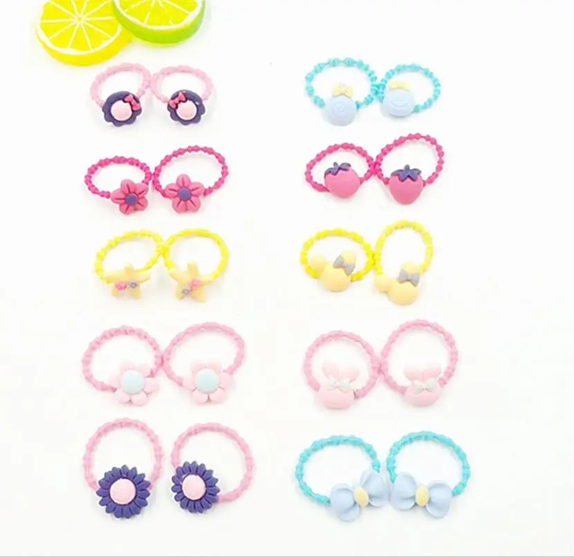 Детские резинки для волос 20 шт. с мультяшным рисунком аксессуары детей фиксации