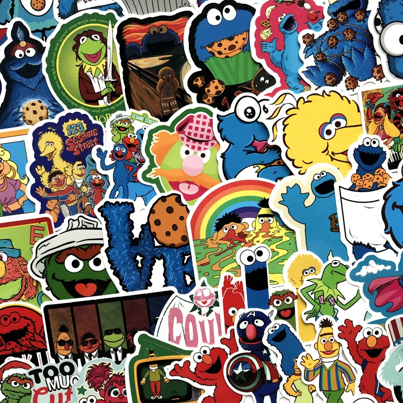 50 шт. Улица Сезам наклейки с милыми рисунками скейтборд тетрадь холодильник