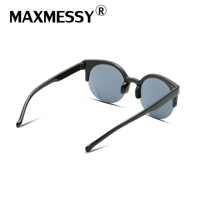 MAXMESSY полуоправы ретро солнцезащитные очки кошачий глаз Для женщин темные для