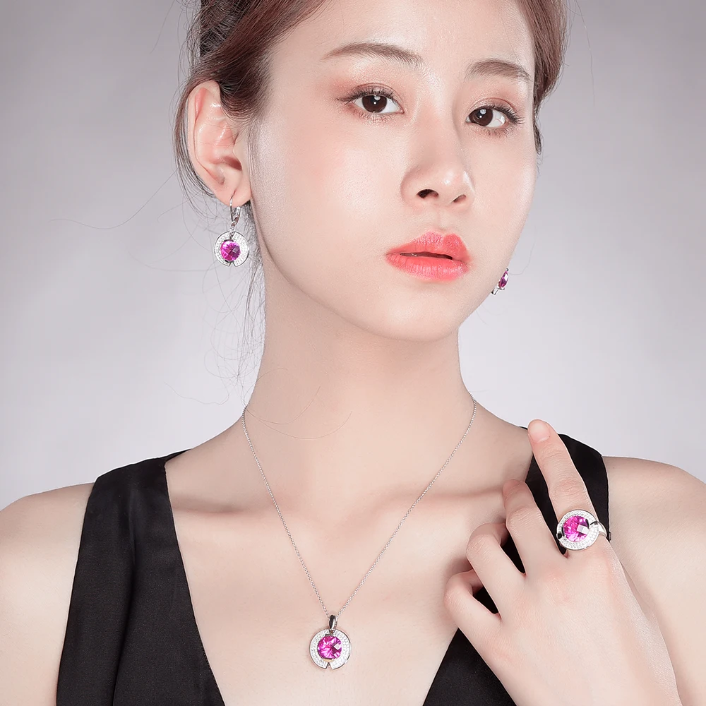 Женская подвеска из серебра 925 пробы с красным камнем | Украшения и аксессуары