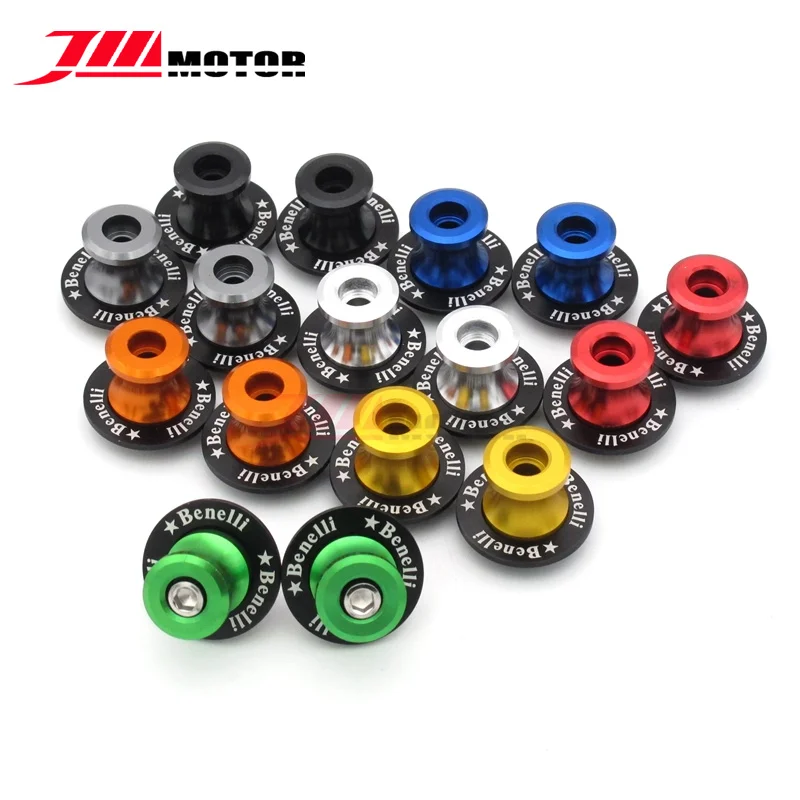 

M6 Motorcycle CNC Swingarm Spools Slider Stand Screws 6mm with LOGO For Benelli TNT BN BJ TNT300 TNT600 SIlver