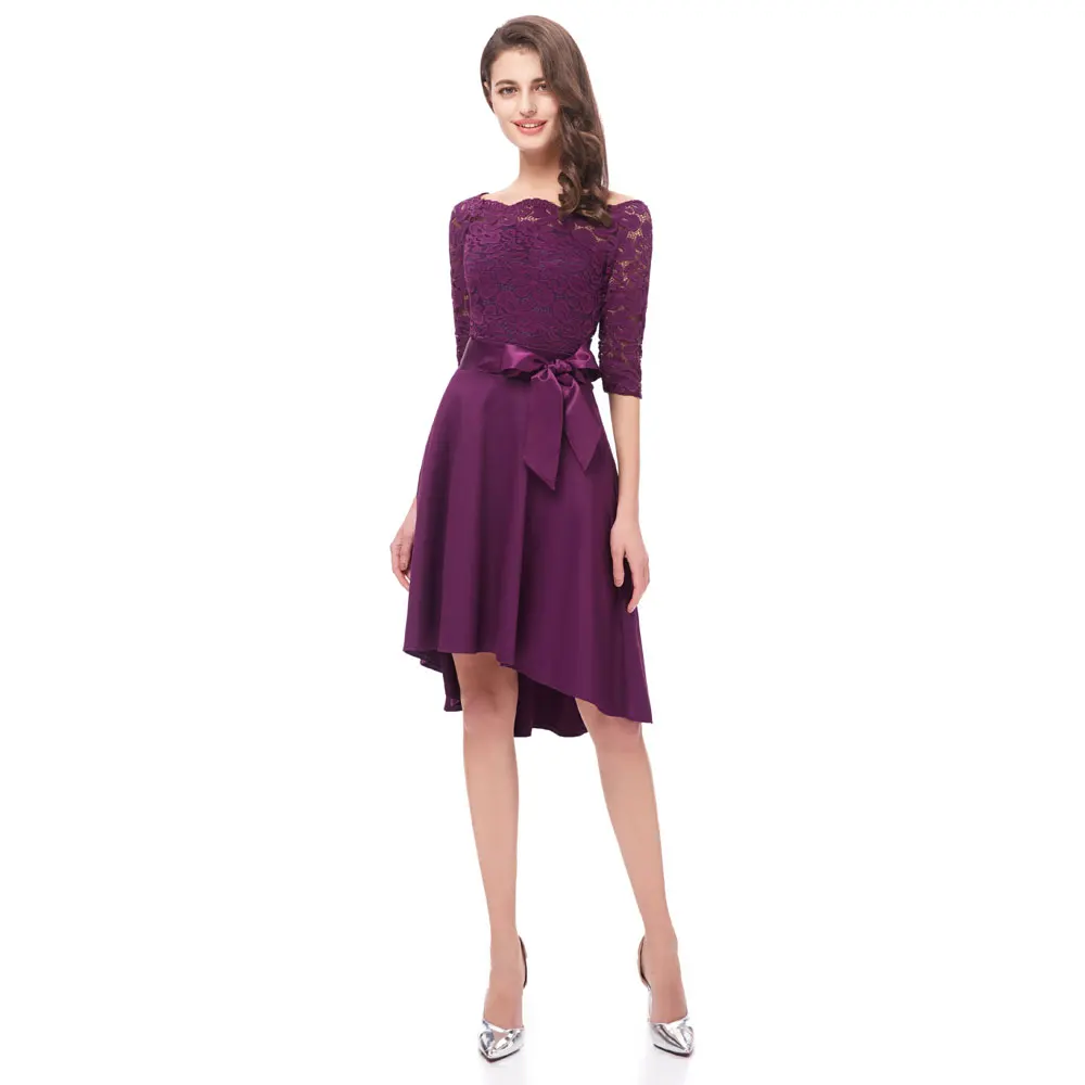 Женское кружевное платье-трапеция Beauty Emily фиолетовое короткое ТРАПЕЦИЕВИДНОЕ