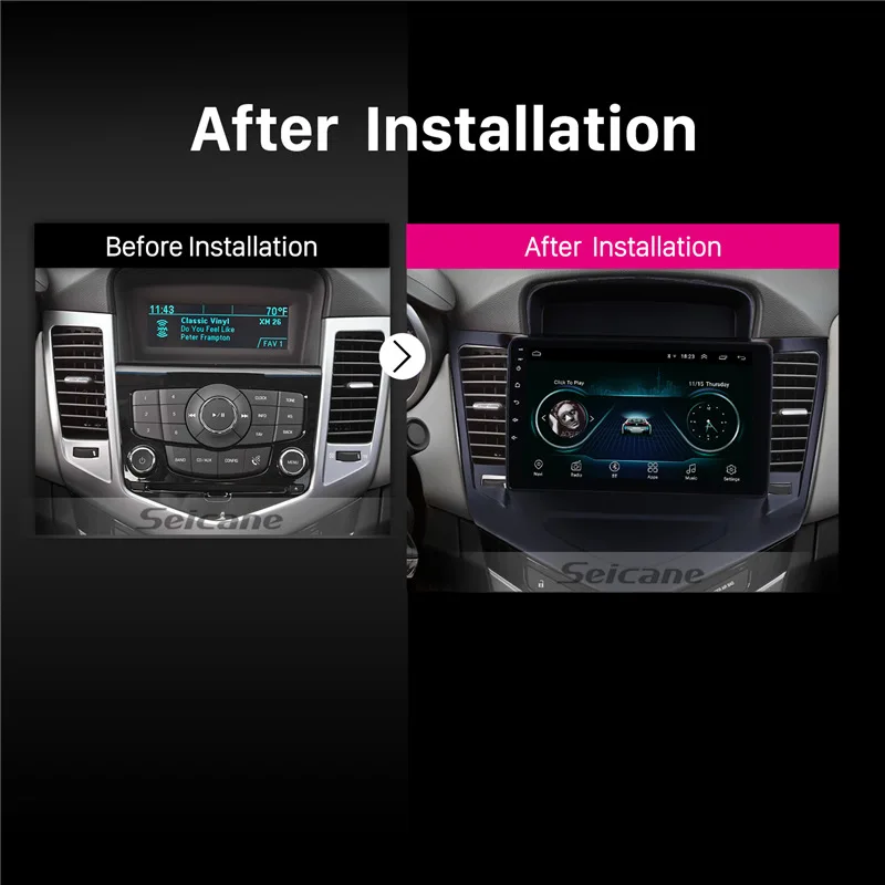 Seicane 9 дюймов Android 8,1 мультимедийный плеер для 2013 Chevrolet Cruze gps Navi 2din Автомагнитола сенсорный экран головное устройство