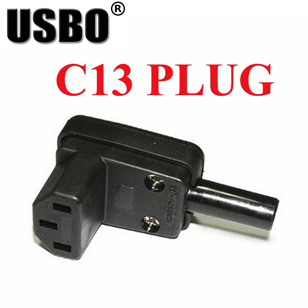 C13 PLUG Локоть черный 10 А 250 В IEC320-C13/C14 шасси AC шнур питания адаптер штекер и женщина без батареи сварочная розетка конвертер - Цвет: C13 PLUG