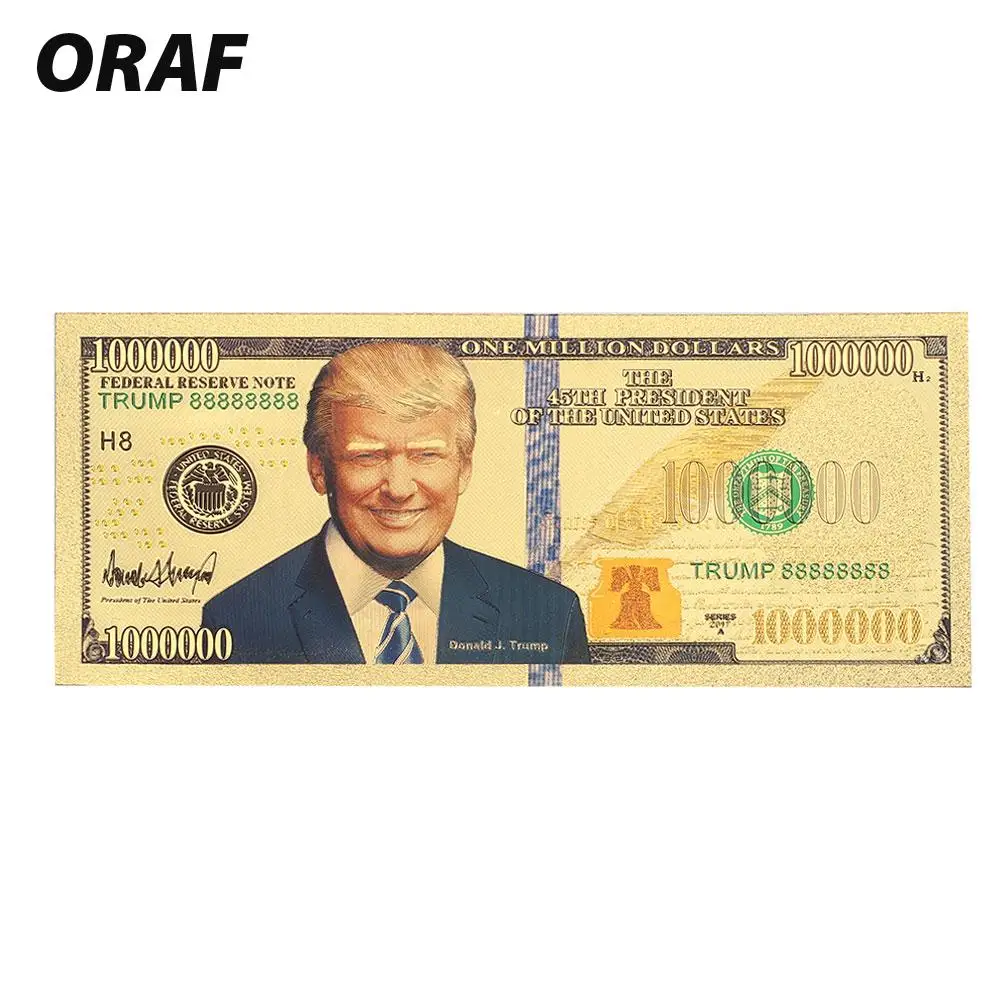 1 billion Trump 10 миллионов Трамп 24K позолоченные долларов античные памятные Примечания Коллекция подарков реалистичный Сувенир поддельные деньги монета - Цвет: 1 billion Trump