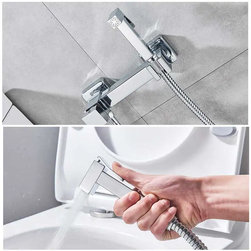 Хромированные смесители для душа и биде ручной распылитель ванной комнаты