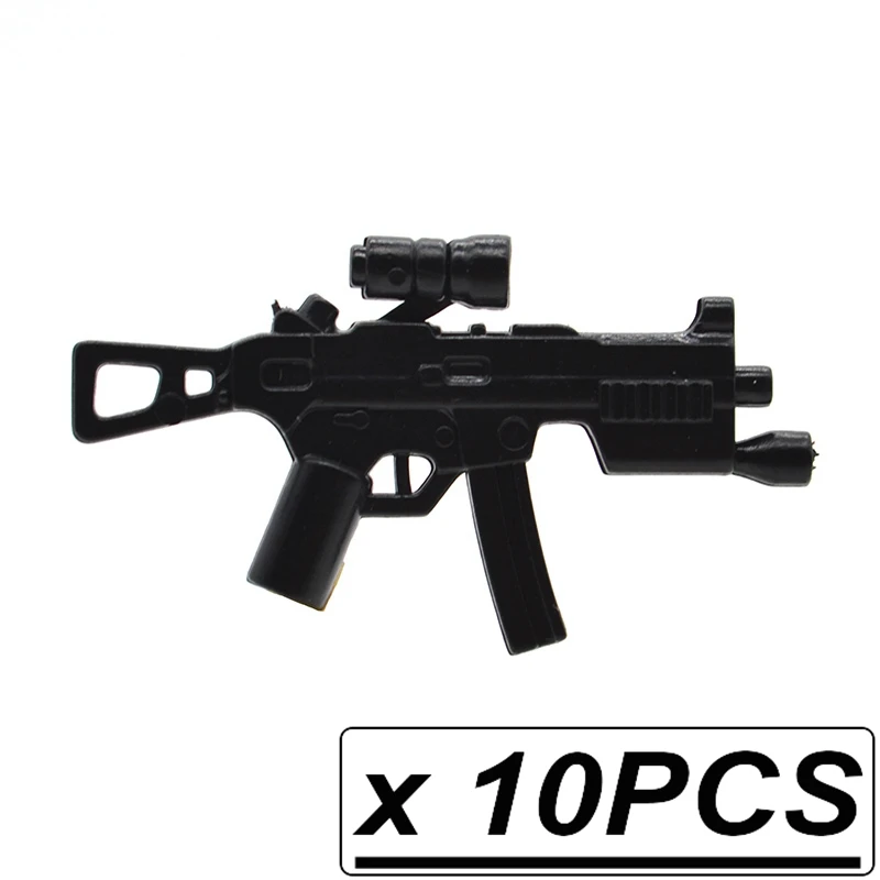 CPJ30078 MP10 10 шт./лот WW2 военное оружие MP5KS армии Книги об оружии M249 SG552-S M4A1 M14A часть строительные блоки аксессуары игрушки для детей - Цвет: CPJ30078 MP10
