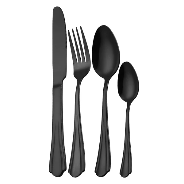 8 sets 32pcs Черный набор столовых приборов из нержавеющей стали столовая посуда набор серебряных приборов столовый нож и вилка Прямая поставка - Цвет: 8 sets 32pcs