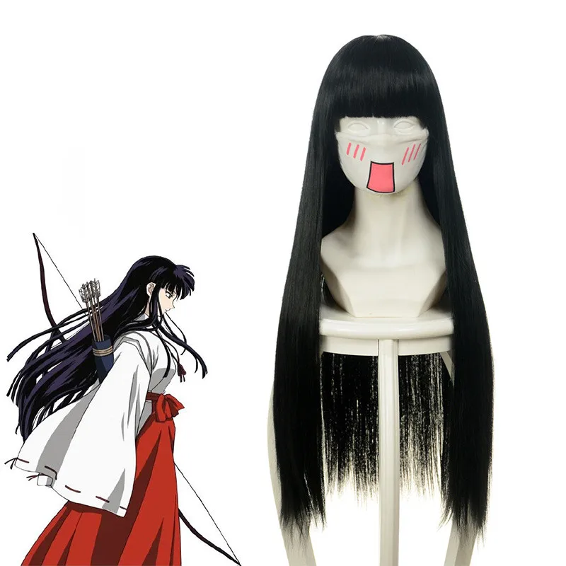 Аниме Inuyasha Kikyou косплей парик Хэллоуин костюмы кикио черные длинные прямые волосы