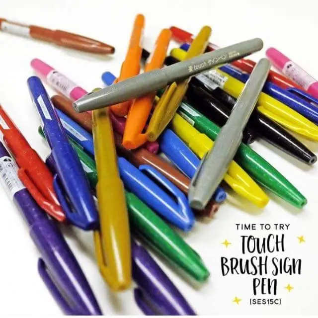 Pentel fude сенсорные ручки с кончиком кисти 6/12 разных цветов в мешочке для