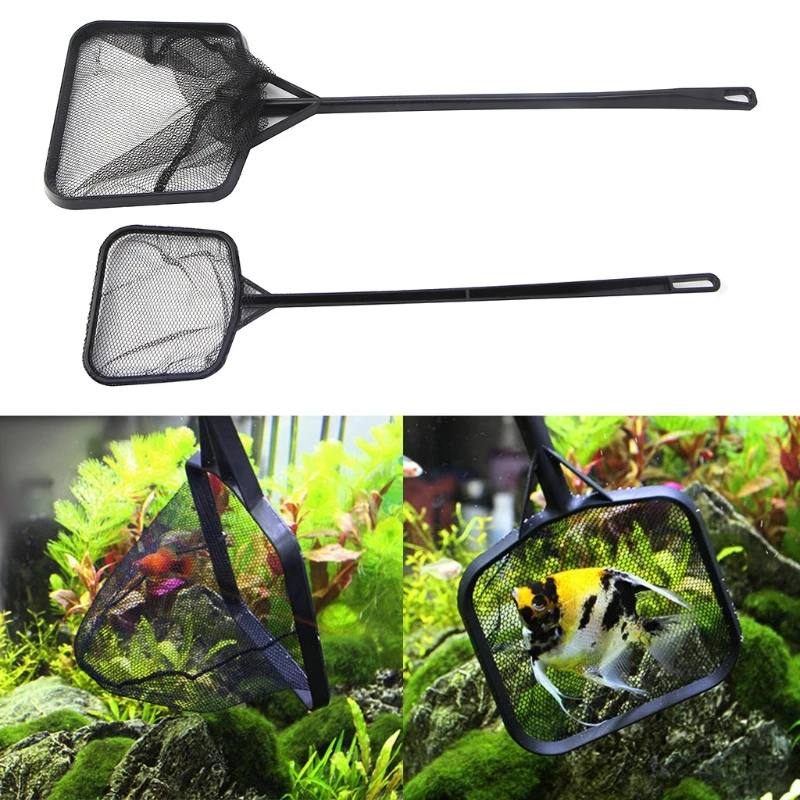 Портативная аквариумная рыболовная сеть с длинной ручкой квадратные салазки для