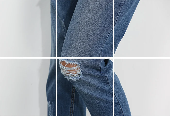Женские свободные джинсы LEIJIJEANS, модные "рваные" синие джинсовые брюки полной длины, больших размеров, с потертостями, со средней посадкой, лето