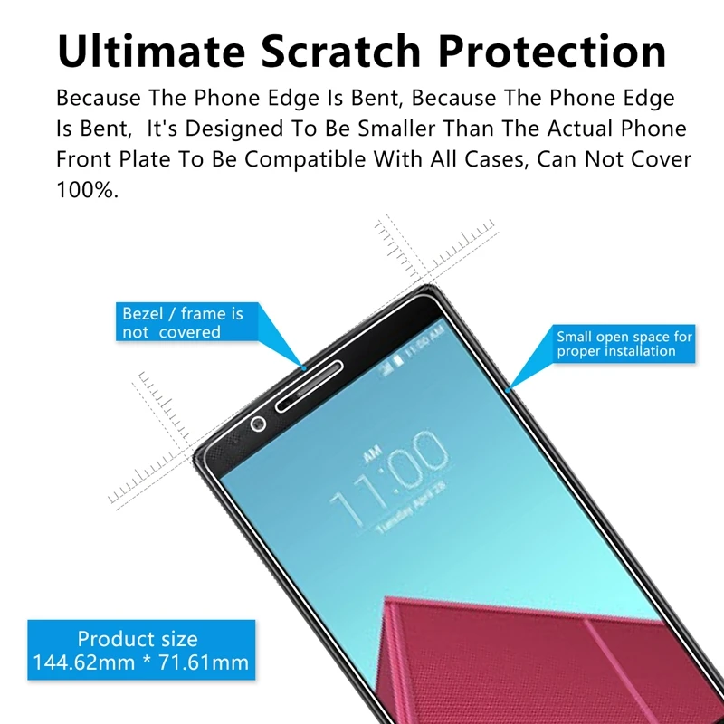 

2.5D 0.26mm 9H Premium Tempered Glass For LG G4 H818 H815 H810 F500 VS999 Screen Protector Toughened protective film For LG G4 *