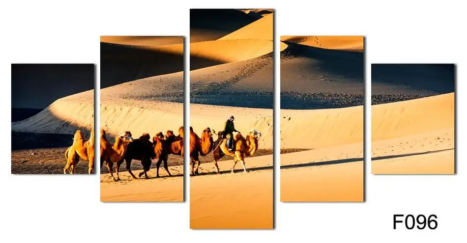 

desert camel bell scenery modern wall painting 5 pieces wall art desert landscape oil painting for living room wall decor