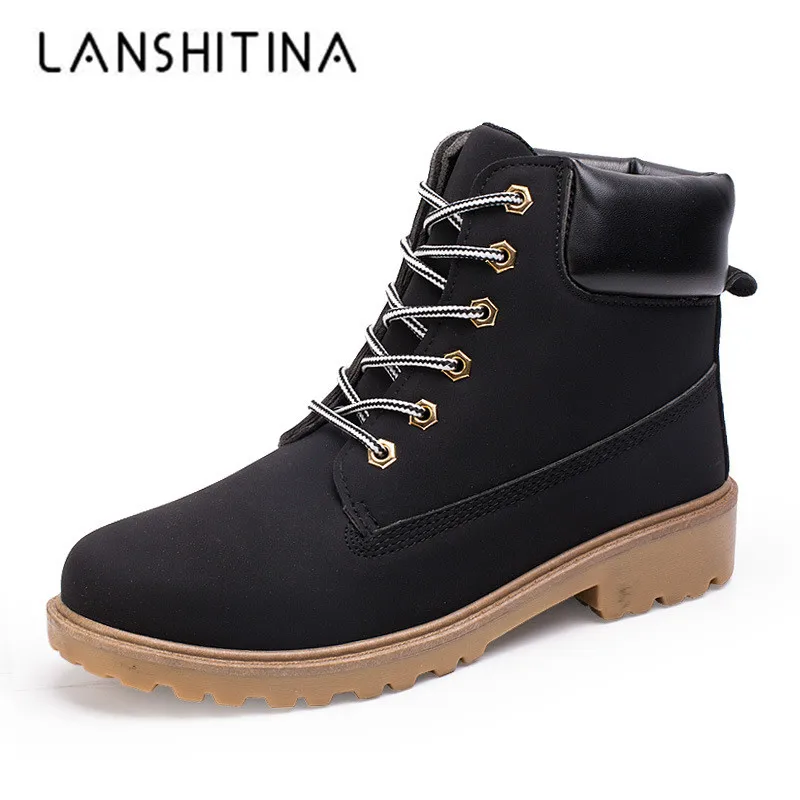 Зимние мужские ботинки из искусственной кожи уличные ботильоны Нескользящие на