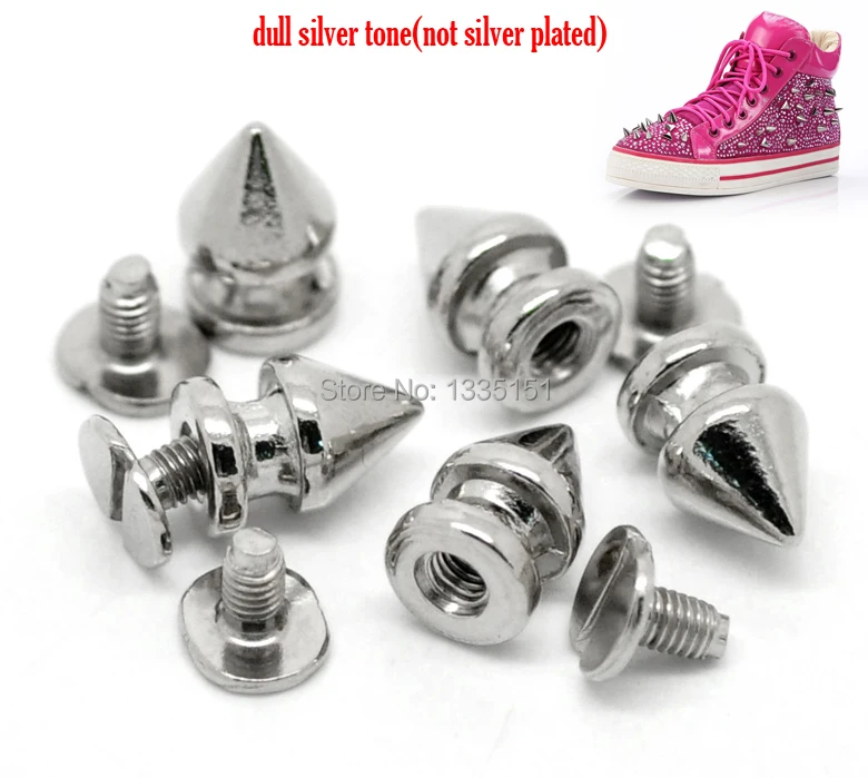 Бесплатная доставка 30 комплектов серебристая коническая пуля шпильки с шипами 11