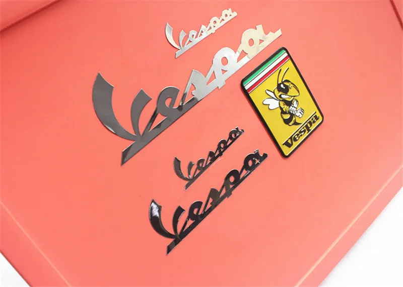 Хромированная латунная наклейка Vespa с пчела серебряный цвет 1 Набор для Piaggio