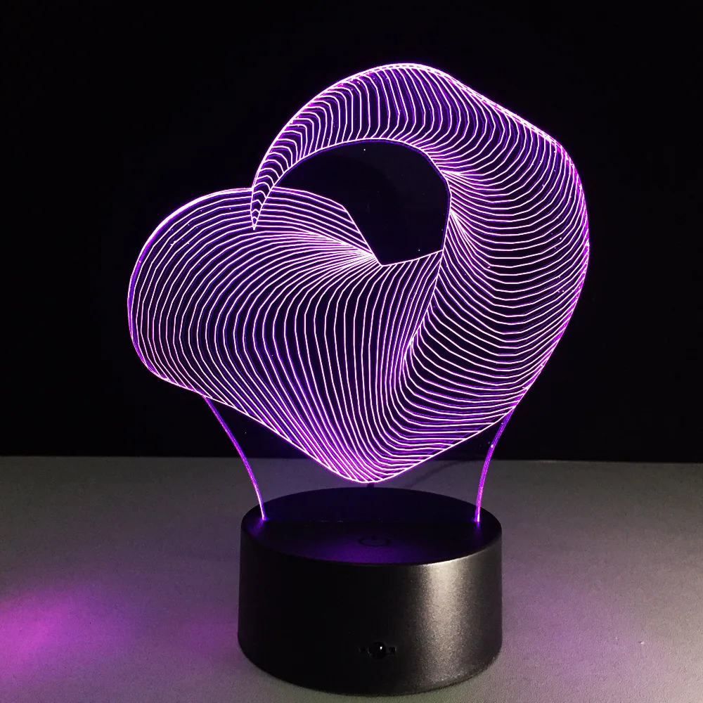 Change настольная лампа исчезают Цвет ful USB LED 3D Огни Новинка Luminaria ночник lamparas де меса