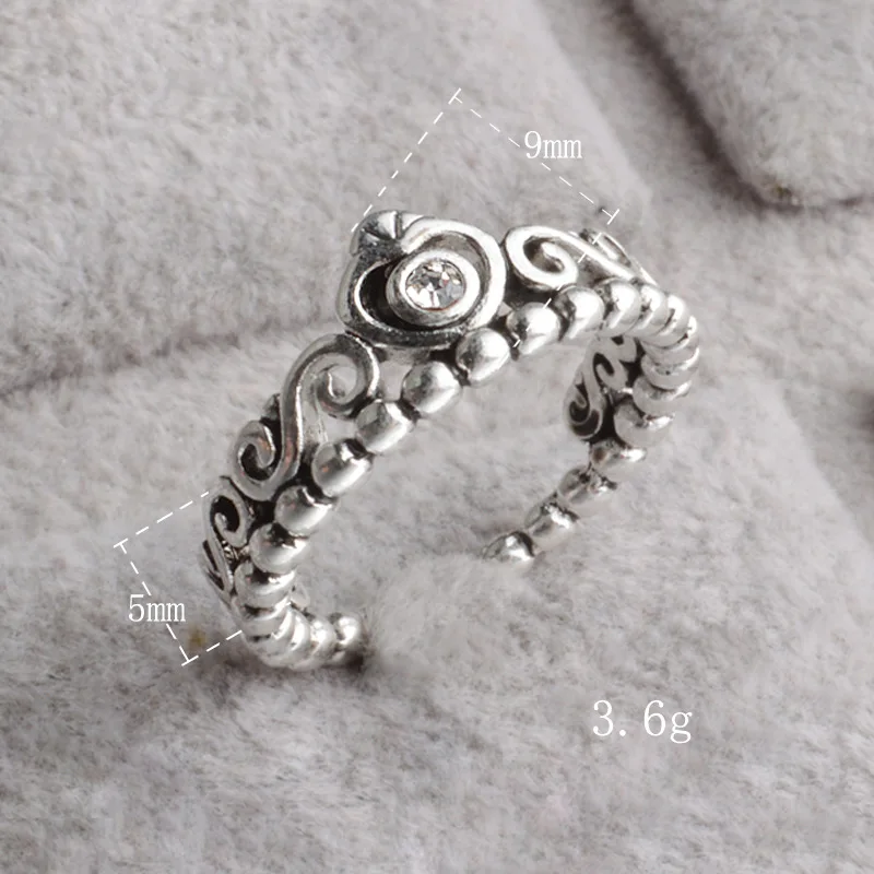 Ретро серебряное инкрустированное CZ Кольцо для женщин очаровательные вечерние