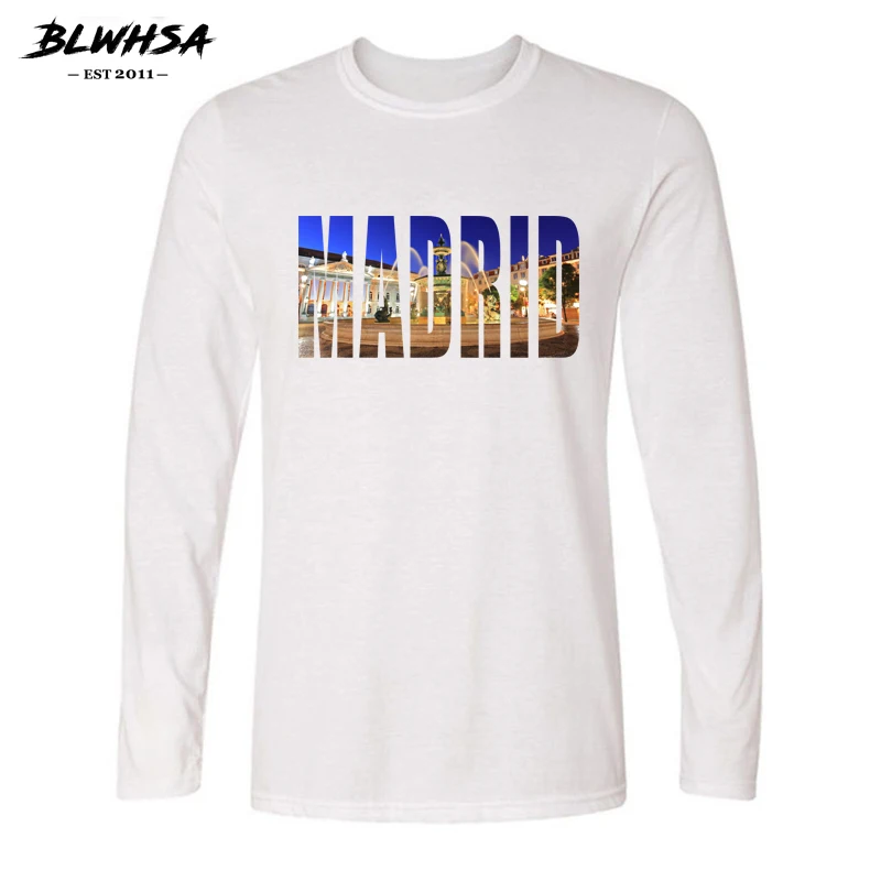 Мужская хлопковая футболка с длинным рукавом и круглым вырезом|t shirt men|cotton t mencotton |