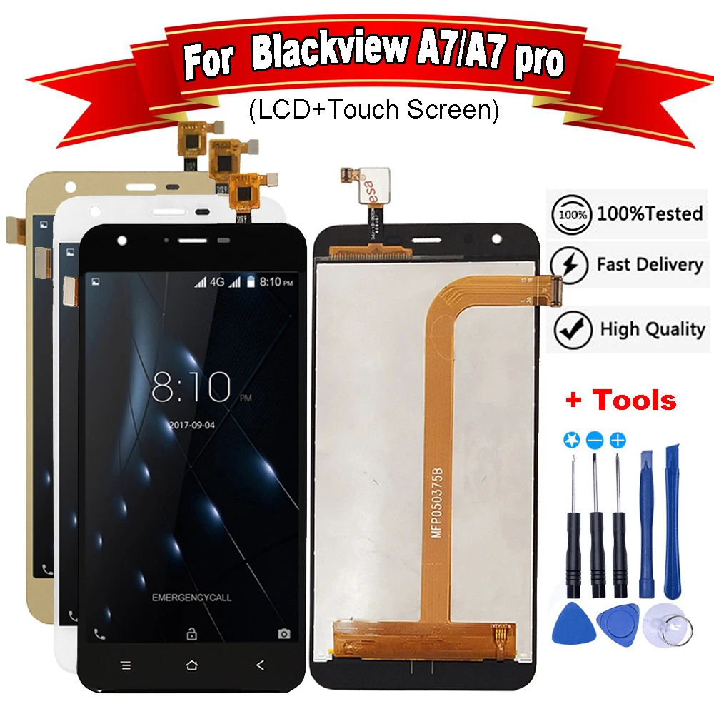 Черный/белый/золотой для Blackview A7/A7 pro ЖК-дисплей+ сенсорный экран протестированный экран дигитайзер сборка для Blackview A7