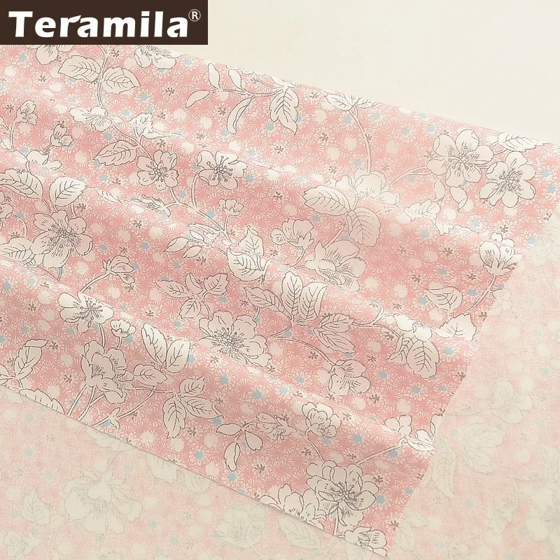 Teramila розовая саржевая ткань из 100% хлопка Algodon DIY Flroal Design шитье лоскутное стеганые