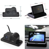 lowest price 3 in1 sound alarm reversing backup auto parking sensor with rear view camera 4 3 car foldable monitor fast ship
