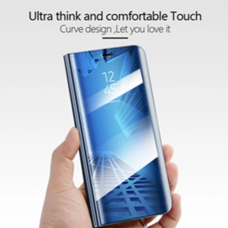 Олаф Смарт кожа флип Стенд Mirror чехол для samsung A5 A6 A7 A8 премьер прозрачным окошком J4