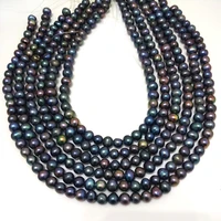16 inches 6 7mm a peacock natural round pearl loose strand