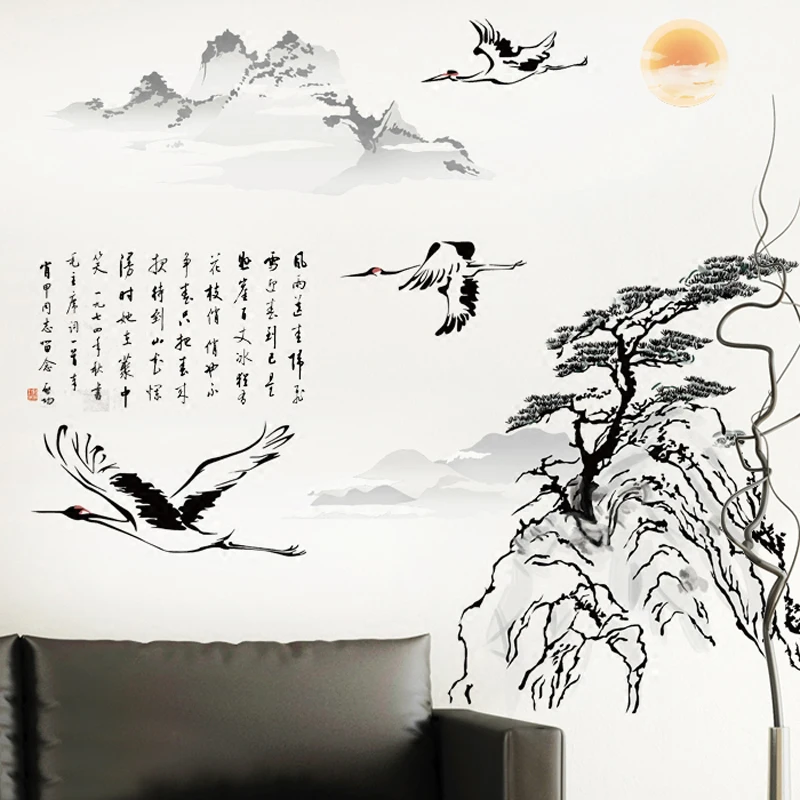 Фотообои с изображением Белого журавля|Наклейки на стену| |