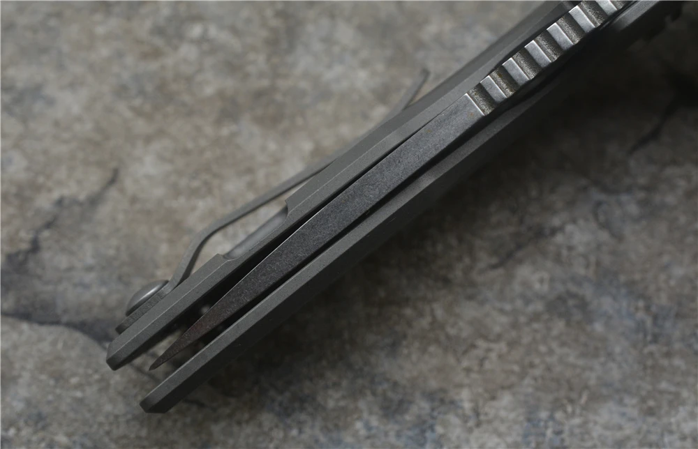 Складной нож с откидной крышкой лезвие D2 + титановый подшипник TC4 охотничий