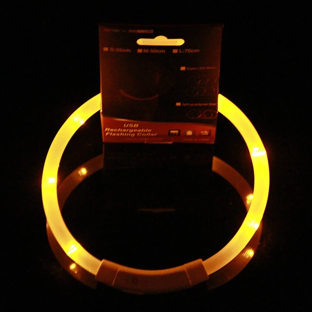 Ошейник Поводок для питомца собаки светодиодный свет ночная Безопасность