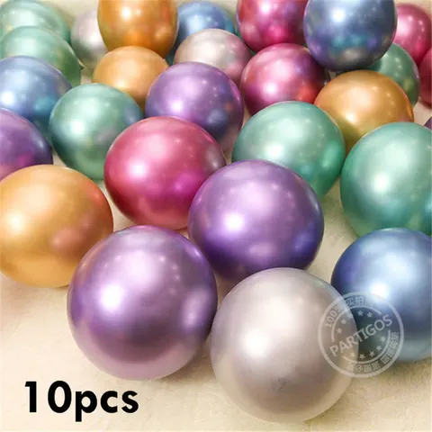 10 шт 5/10 дюймов хромированные шары из латекса цвета металлик блестящие металлические глобусы надувные гелиевые шары для дня рождения декоративный воздушный шар