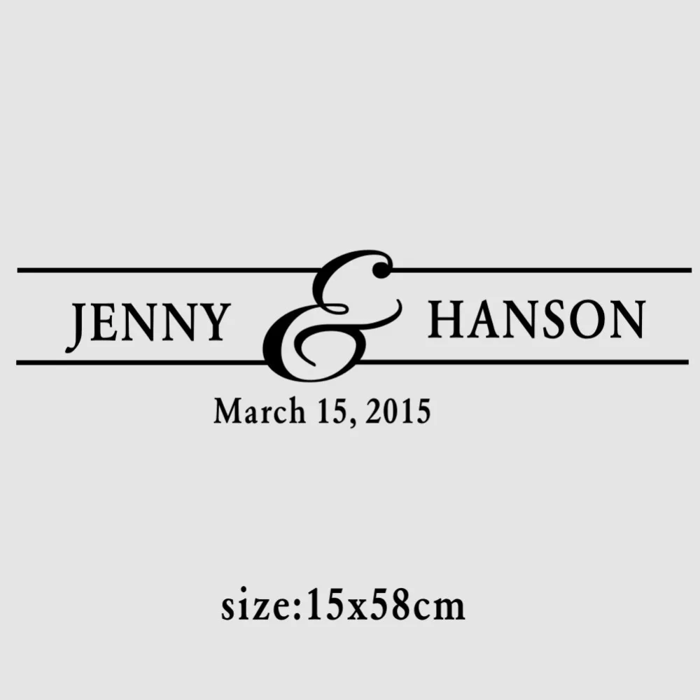 

Custom Couple Name Wedding Anniversary Vinyl Art Wall Stickers Creative Gift