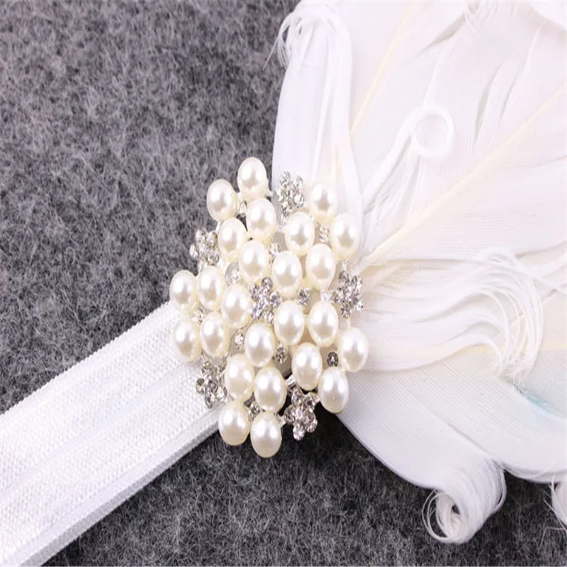 Повязка на голову с бантом и перьями для девочек детская резинка волос 1 шт. |