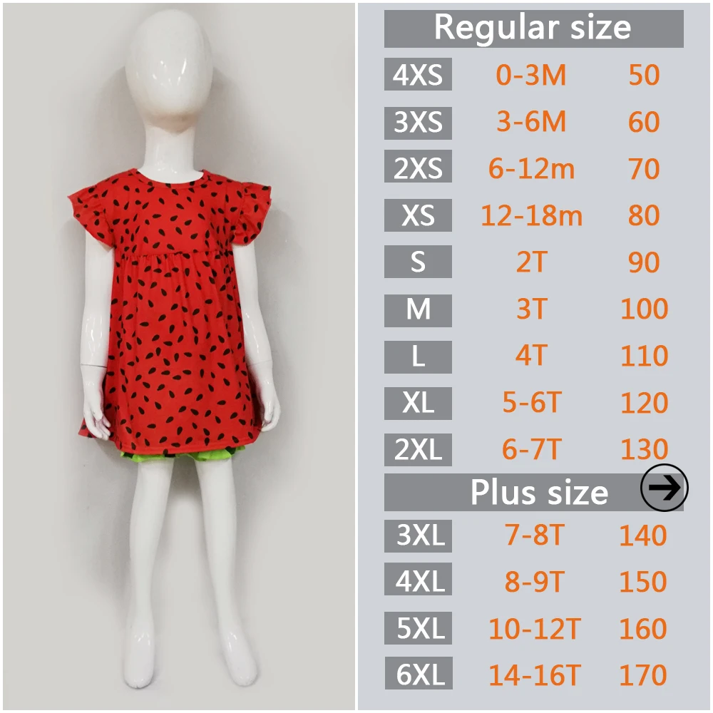Летняя одежда для маленьких девочек с рисунком арбуза оптовая продажа хлопковые