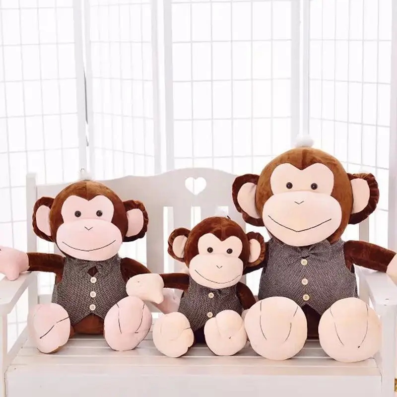 Милая нарядная мягкая плюшевая игрушка в виде обезьяны на День святого Валентина