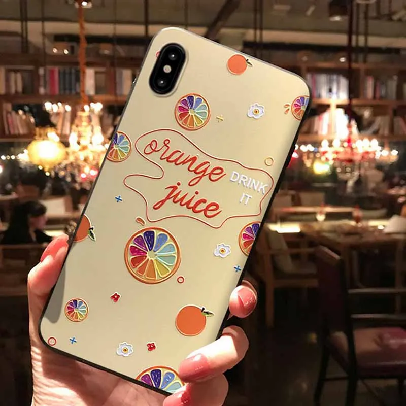 JIBAN For Samsung S10plus Note9 S8 Cover 3D Painted Embossed Fruit Phone Cases XiaoMi 9 8se Mix3 Mix2 Mix2s 6x 5s Wholesale |