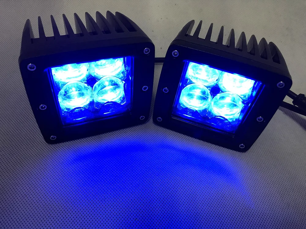 2 шт. 5D 16 Вт светодиодный рабочий светильник 3X3 дюйма Pod RGB цвет Bluetooth приложение управление автомобильный светильник для внедорожника ATV SUV 12 В 24 В с бесплатной жгут