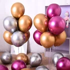 10 шт. 12-дюймовые новые глянцевые металлические перламутровые латексные воздушные шары, плотные надувные воздушные шарики металлического цвета с хромом, декор для дня рождения