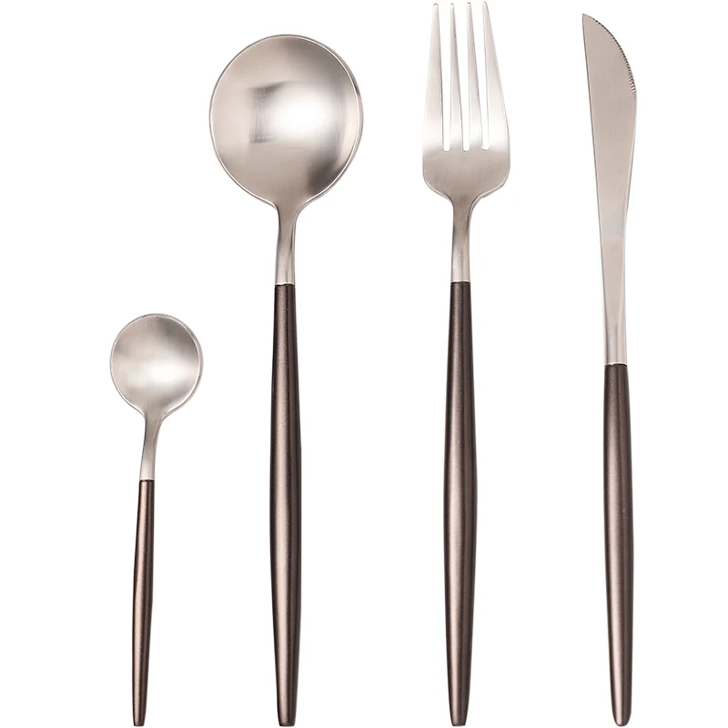Набор столовых приборов KuBac из нержавеющей стали 24 шт.|silver dinnerware sets|dinnerware setknife fork |