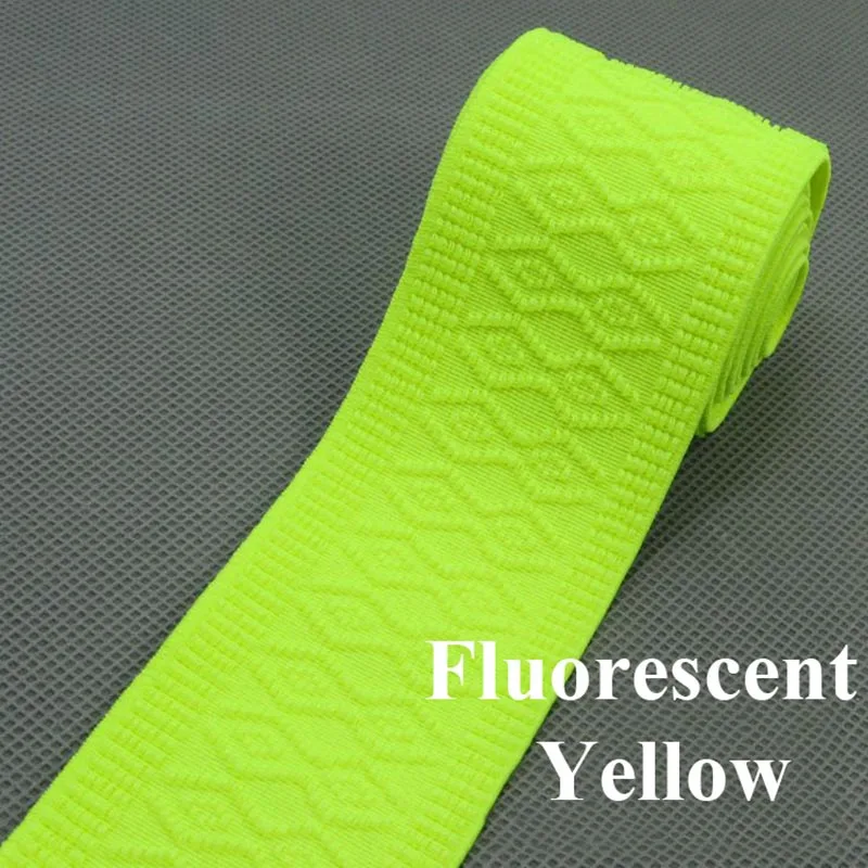 fluorescent yellow Meetee 4 метра 50 мм ширина резинки красочный узор DIY ремесла швейное платье с поясом брюки ручной работы аксессуары AP584 - Цвет: fluorescent yellow