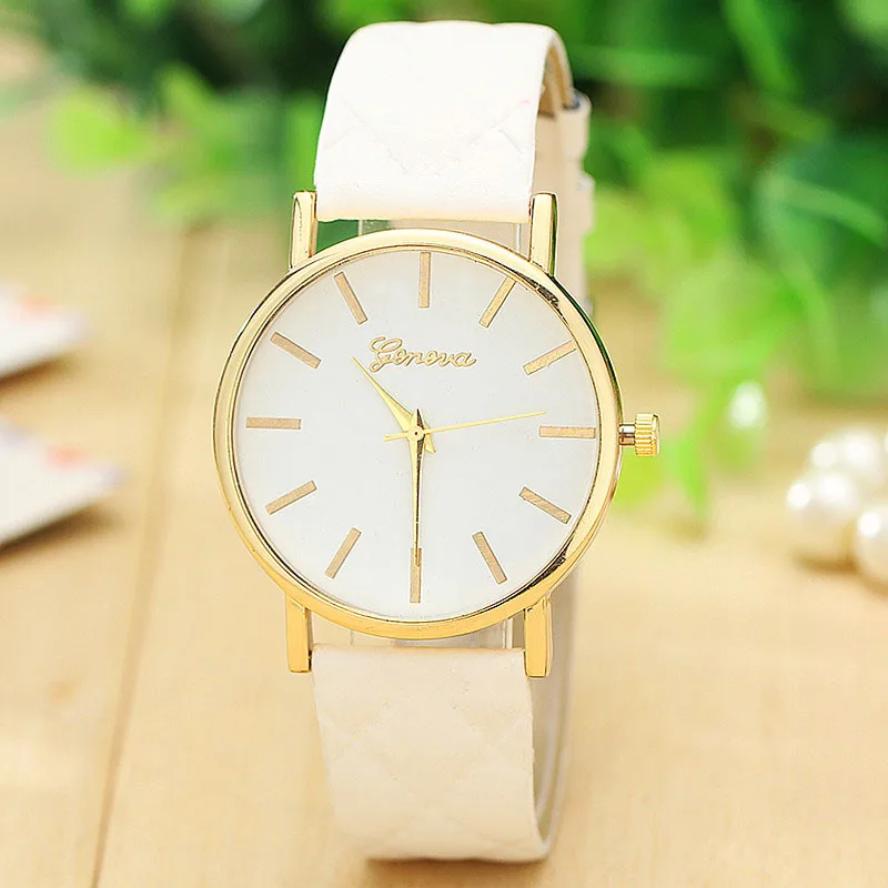 2019 Модные женские брендовые известные сетки унисекс кожаный ремешок аналоговые