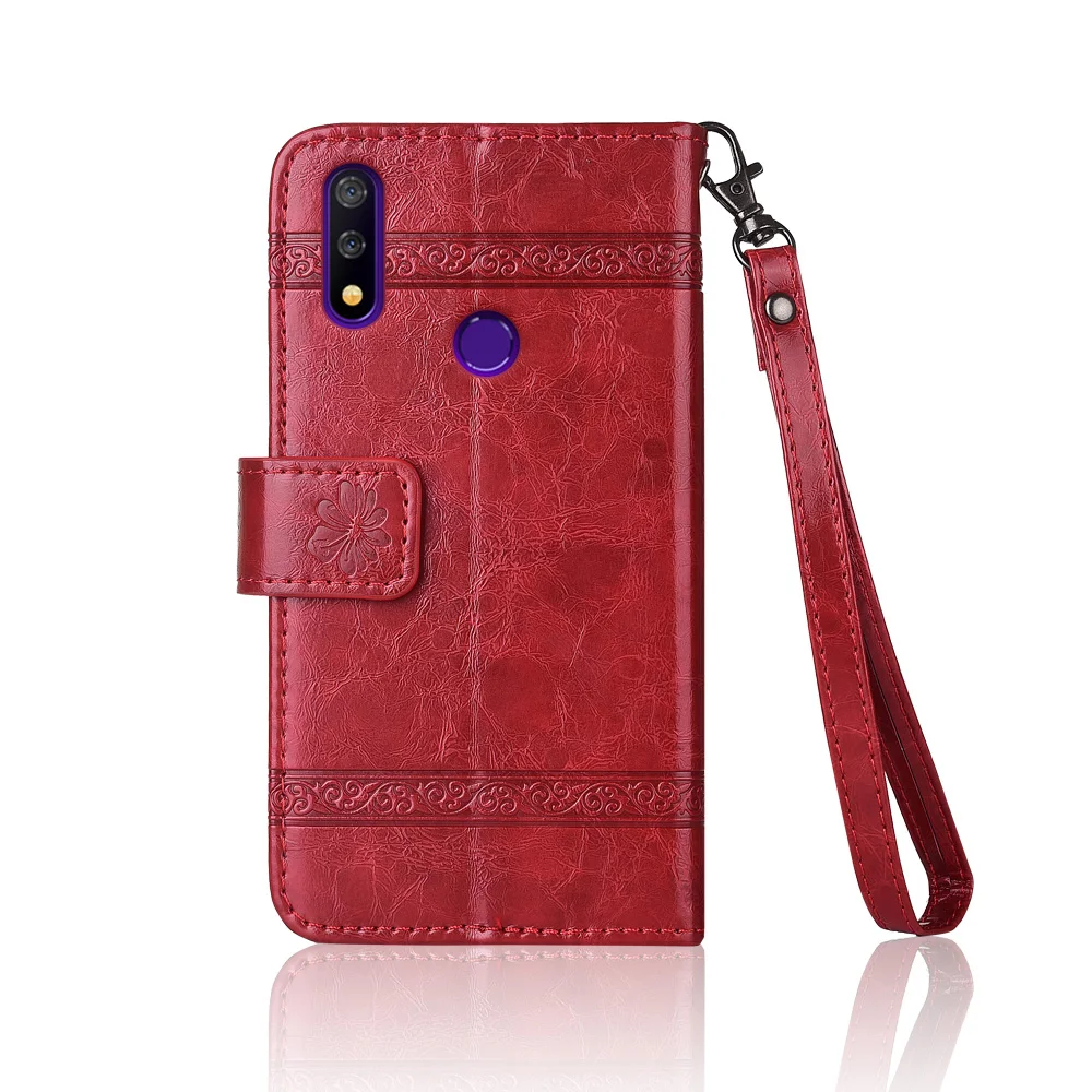 Кожаный чехол-книжка для TP-Link Neffos X20 Pro Fundas с цветочным принтом специальный чехол-кошелек с подставкой и ремешком