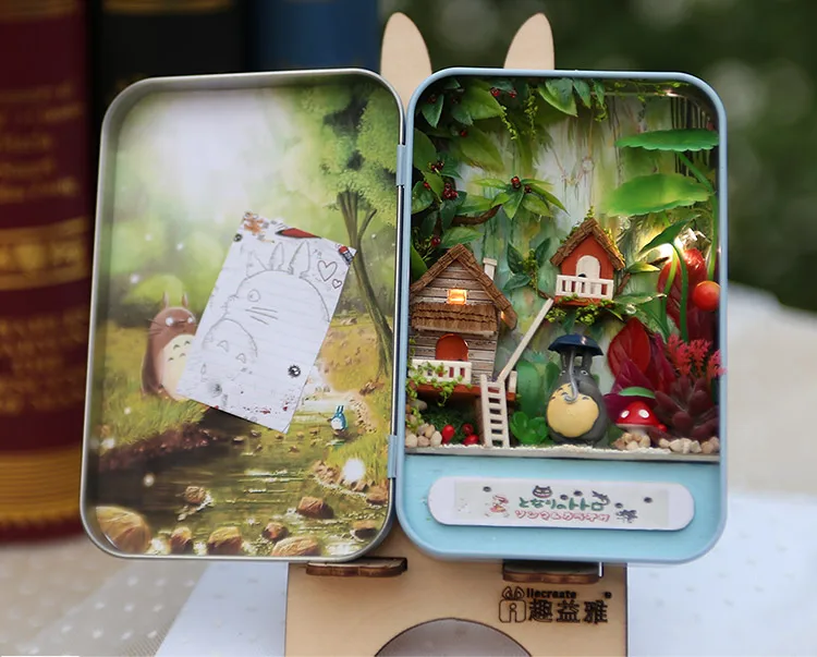 Box Theatre DIY Doll House Furniture Miniatura For Dollhouse Light House For Dolls Toys For Children JUNGLE TIME T001#E